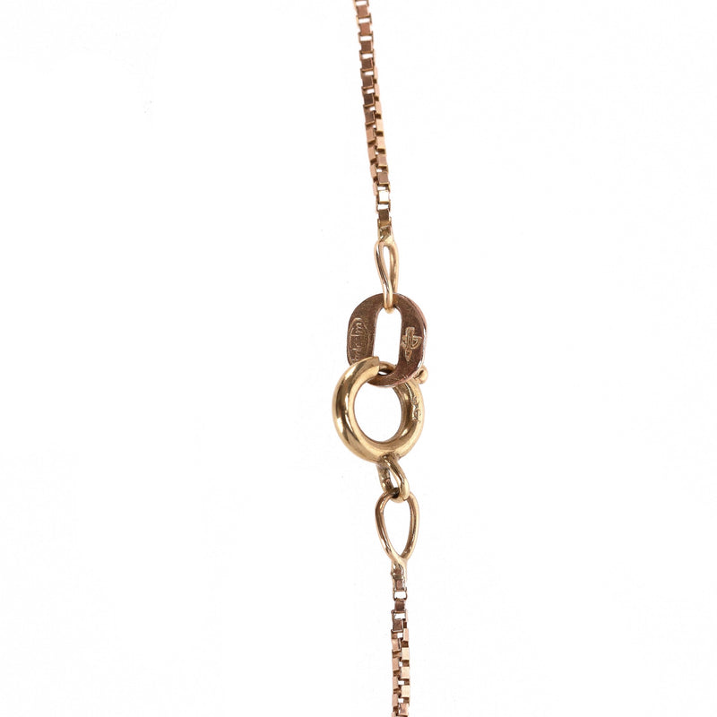 Brev Italy Lady Bug Heart Diamond & Enamel Pendant In 18k Gold With 9K Gold Box Chain Necklace