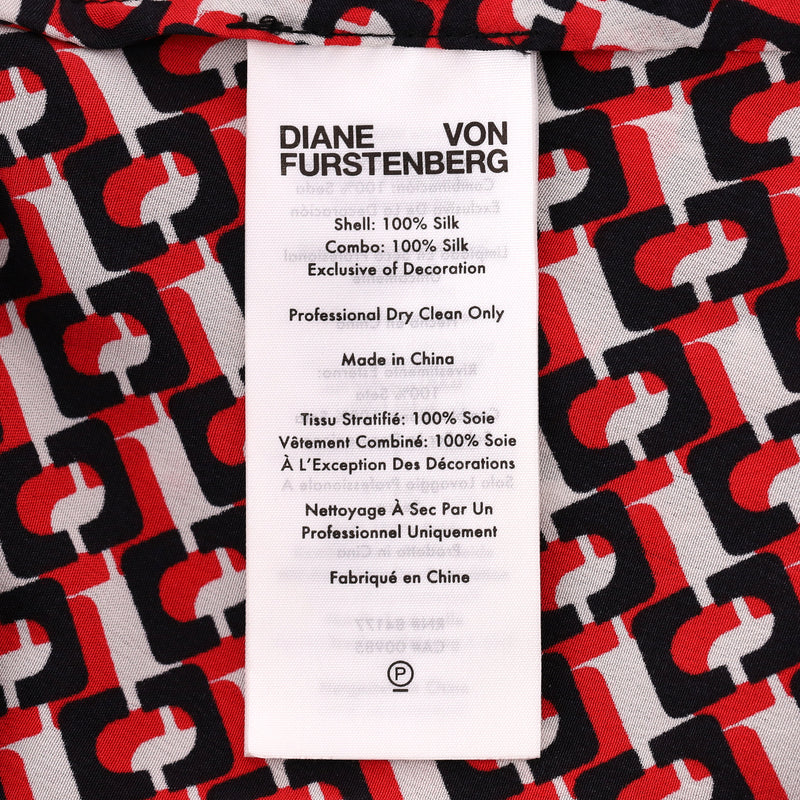 Diane Von Furstenberg Silk Crepe Printed Midi Dress. Size 2US