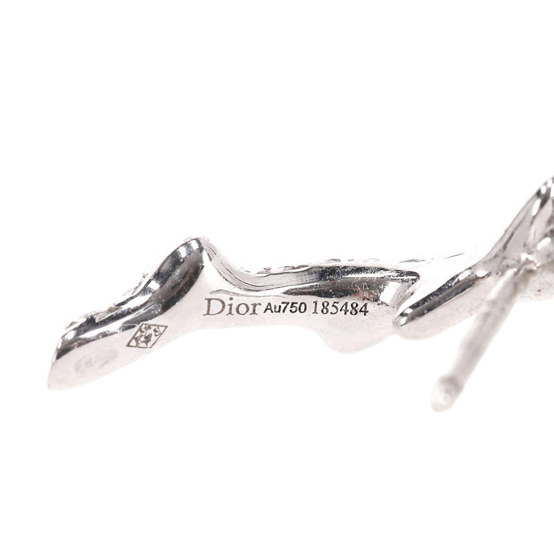 Dior Bois Single Diamond Ear Climber Earring In 18k White Gold