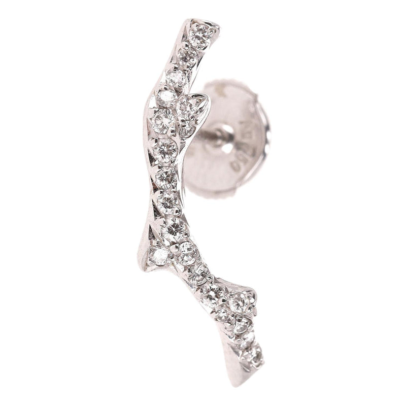 Dior Bois Single Diamond Ear Climber Earring In 18k White Gold
