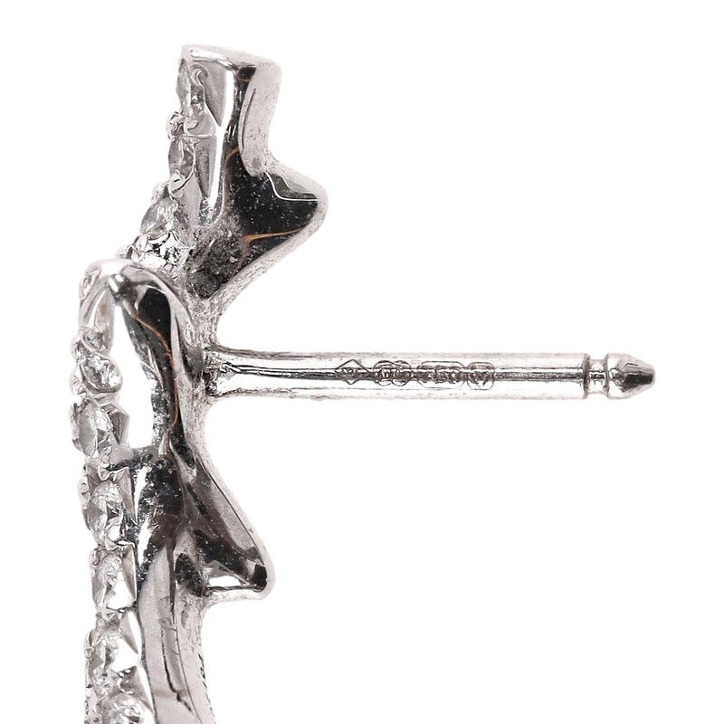 Dior Bois Single Diamond Ear Climber Earring In 18k White Gold