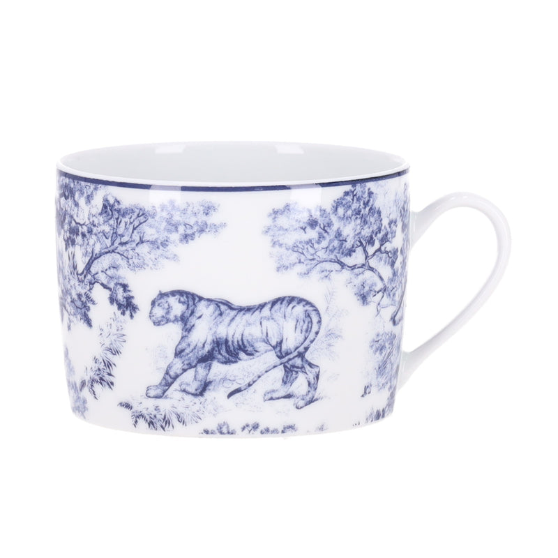 Dior Toile de Jouy Limoges Porcelain Four-Piece Teacup and Saucer Set