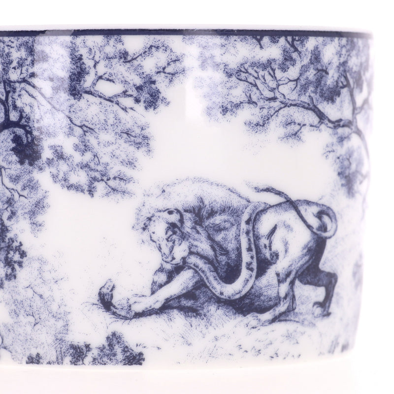 Dior Toile de Jouy Limoges Porcelain Four-Piece Teacup and Saucer Set