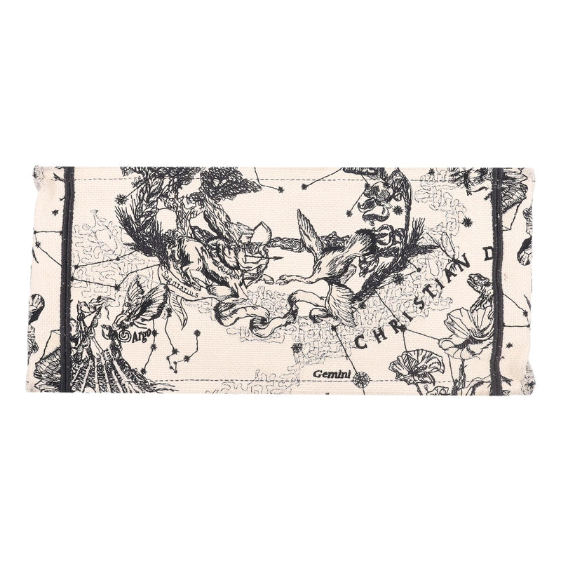 Christian Dior Zodiac Embroidered Canvas Medium Book Tote