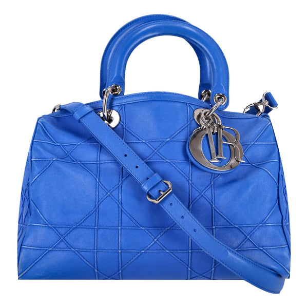 Christian Dior Lambskin Leather Cannage Granville Polochon Bag