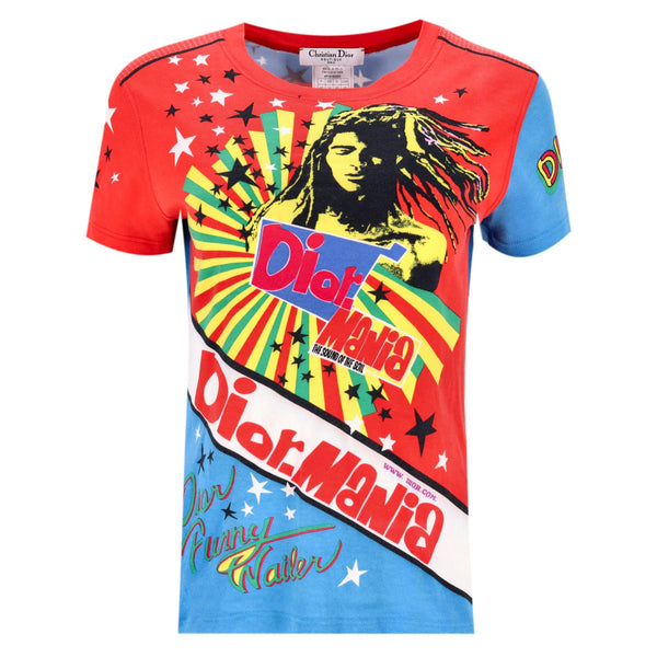 Christian Dior Boutique 'Dior Mania' Rasta Vintage T-Shirt. Size 42FR