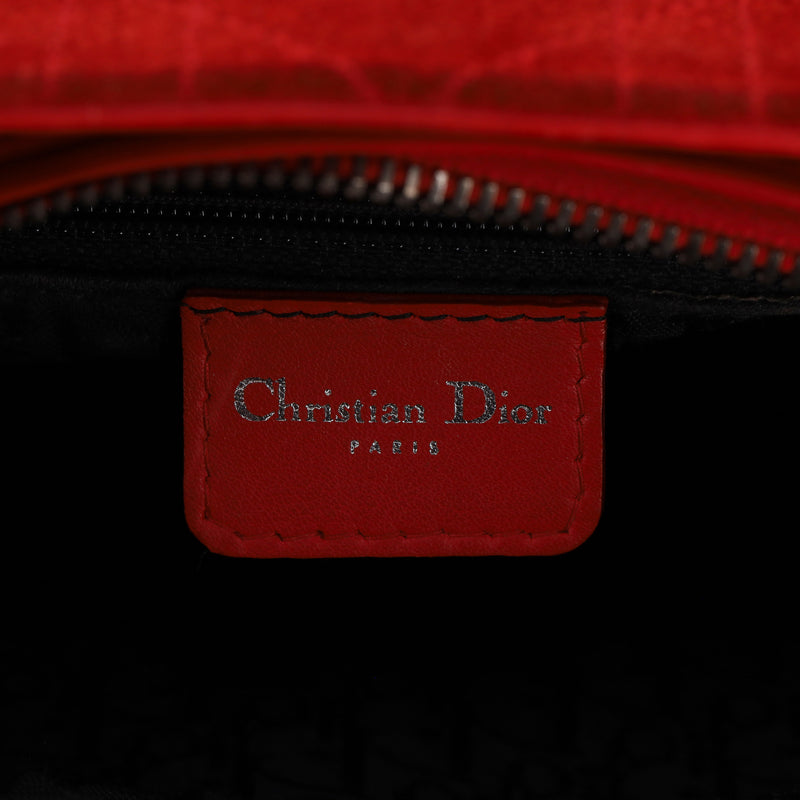 Christian Dior Lady Dior Stitched Cannage Suede Medium Bag