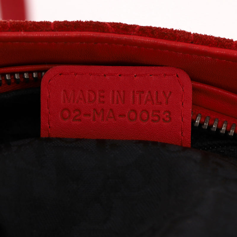 Christian Dior Lady Dior Stitched Cannage Suede Medium Bag