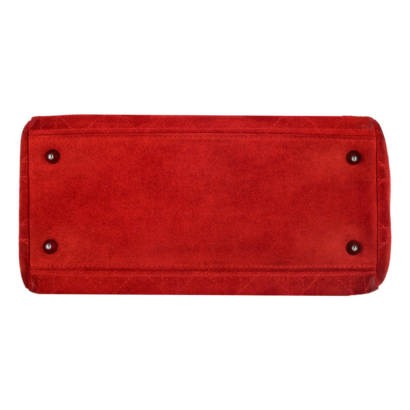 Christian Dior Lady Dior Stitched Cannage Suede Medium Bag
