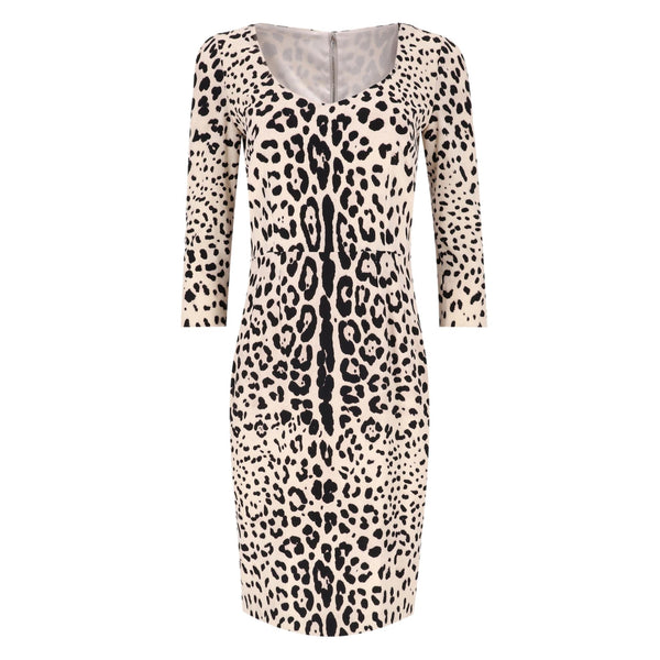 Dolce & Gabbana Leopard Print Silk Dress. Size 44IT