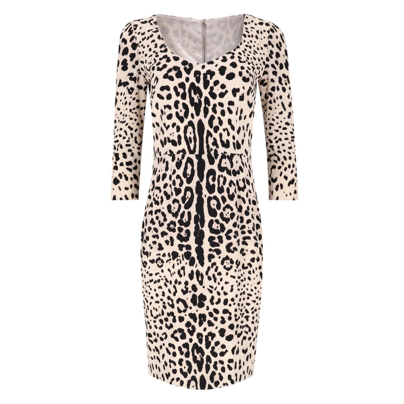 Dolce & Gabbana Leopard Print Silk Dress. Size 44IT