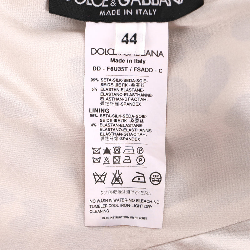 Dolce & Gabbana Leopard Print Silk Dress. Size 44IT
