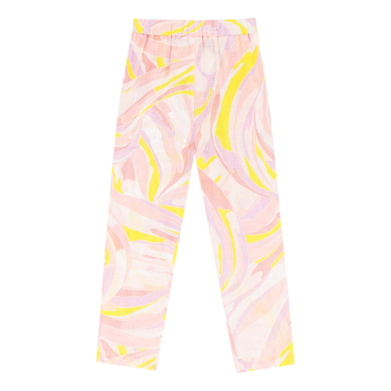 Emilio Pucci Vetrate Print Cropped Cotton Trousers. Size 42IT