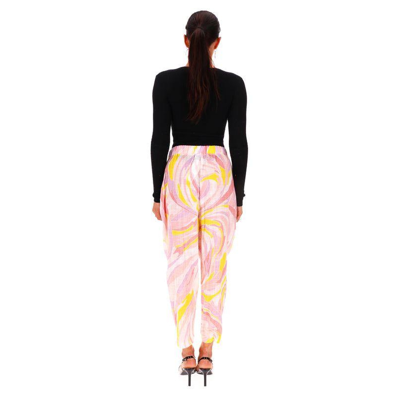 Emilio Pucci Vetrate Print Cropped Cotton Trousers. Size 42IT