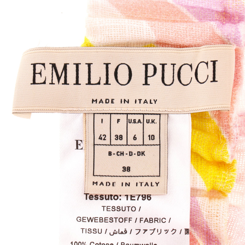 Emilio Pucci Vetrate Print Cropped Cotton Trousers. Size 42IT