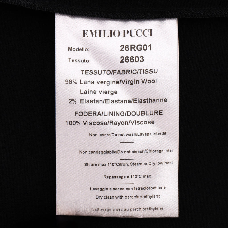 Emilio Pucci Virgin Wool Ruffle Embellished Sheath Dress. Size 44IT