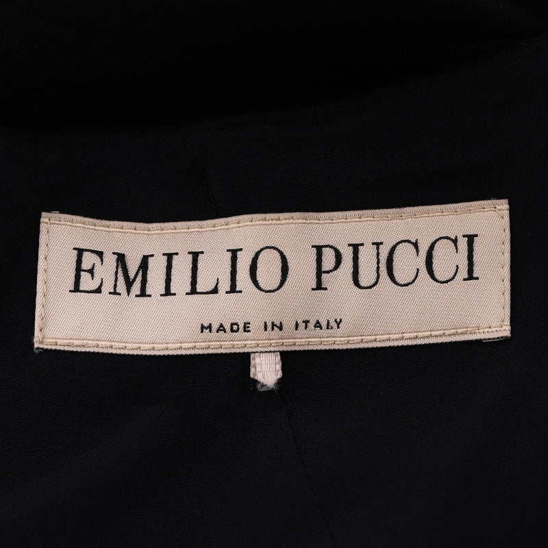 Emilio Pucci Wool Sheath Dress With A Chain Embellished Neckline. Size 44IT