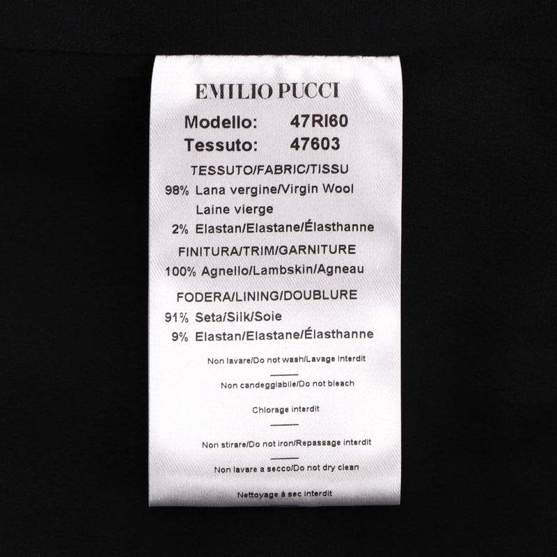 Emilio Pucci Wool Sheath Dress With A Chain Embellished Neckline. Size 44IT