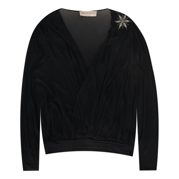 Emilio Pucci Wrap Beaded Star Embellished Top. Size 44IT