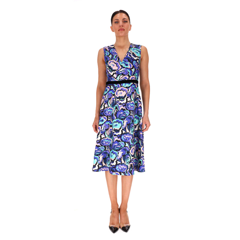 Emilio Pucci Wool & Silk Blend Floral Dress. Size 42IT