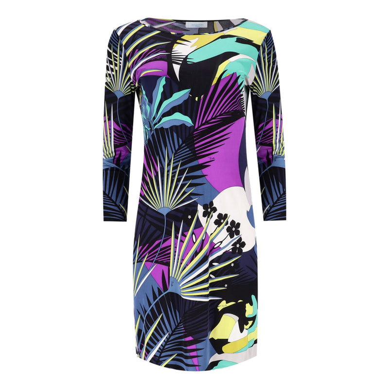 Emilio Pucci Leaf Print Silk Dress. Size 44IT