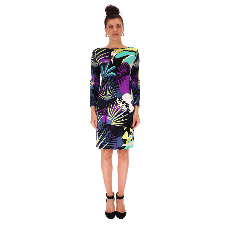Emilio Pucci Leaf Print Silk Dress. Size 44IT