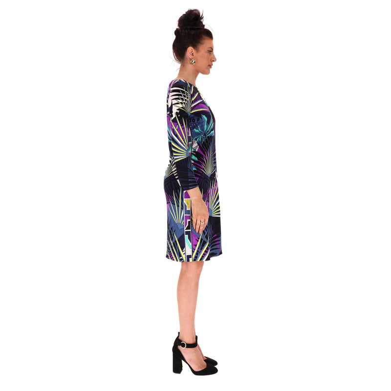 Emilio Pucci Leaf Print Silk Dress. Size 44IT