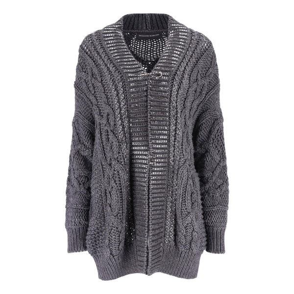 Ermanno Scervino Wool Blend Crystal Embellished Cardigan. Size M