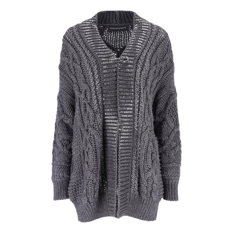 Ermanno Scervino Wool Blend Crystal Embellished Cardigan. Size M