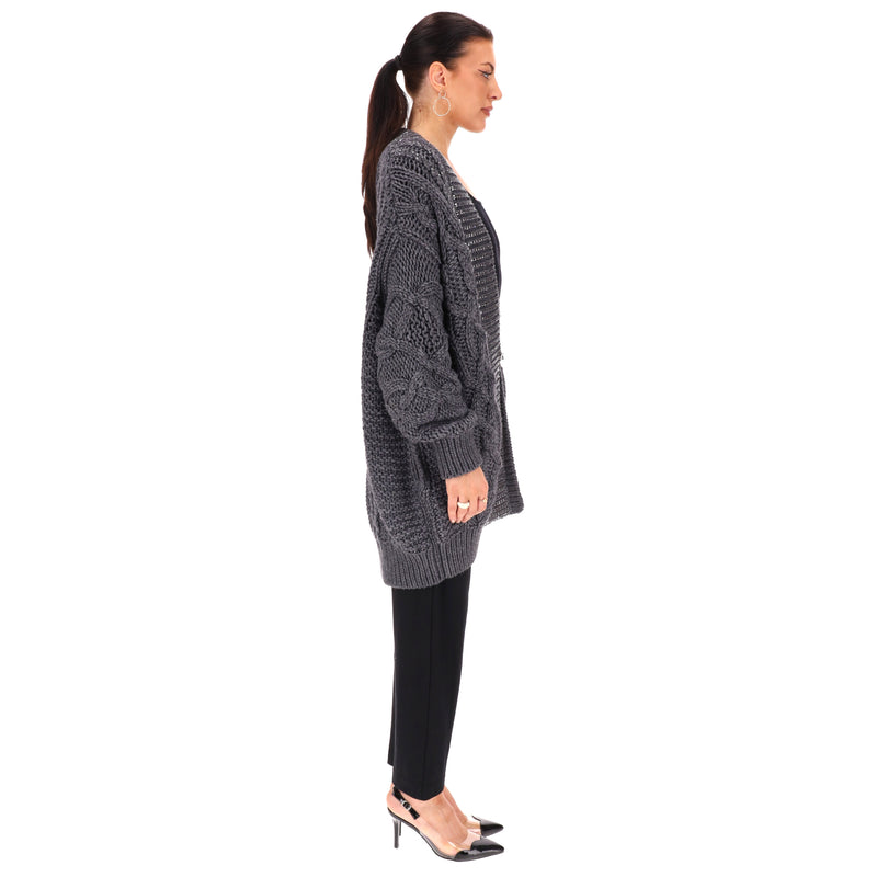 Ermanno Scervino Wool Blend Crystal Embellished Cardigan. Size M