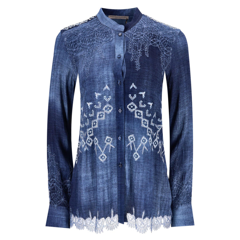 Ermanno Scervino Lace Embellished Shirt. Size 44IT