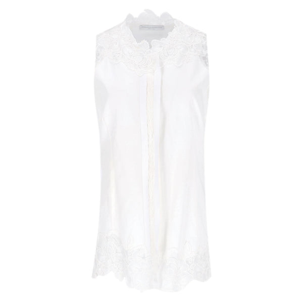 Ermanno Scervino Lace Embroidered Cotton Top. Size 44IT