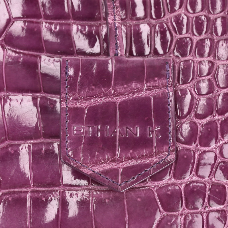 Ethan K Crocodile Skin Bowler Bag
