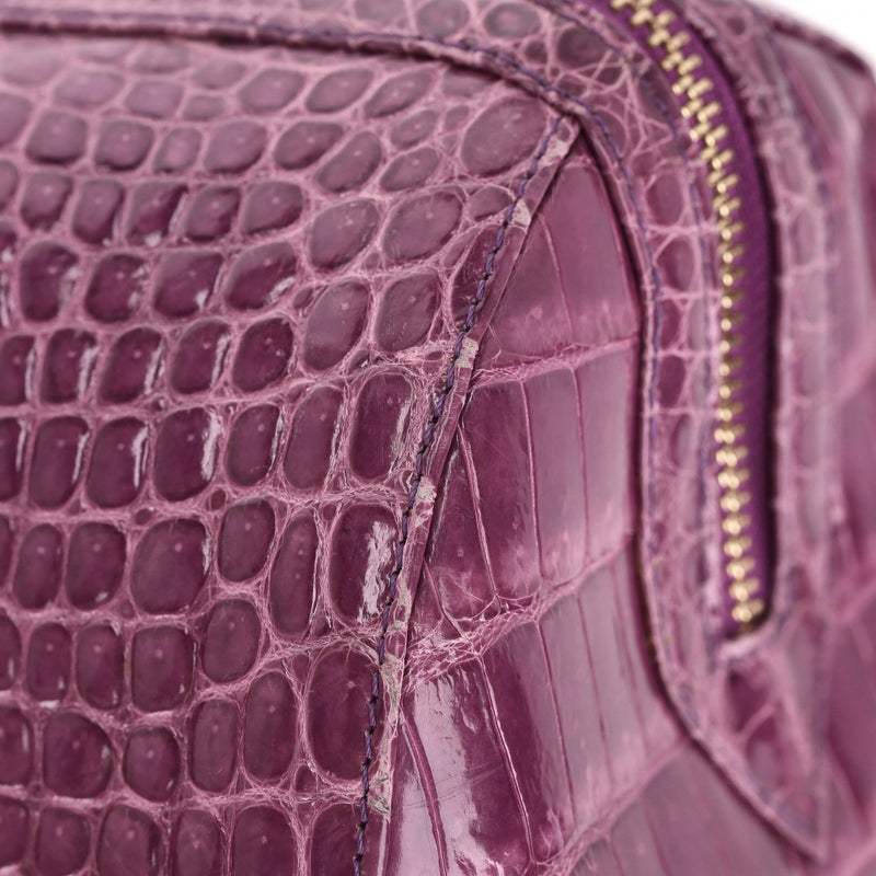 Ethan K Crocodile Skin Bowler Bag