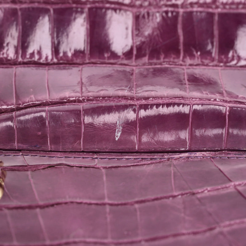 Ethan K Crocodile Skin Bowler Bag