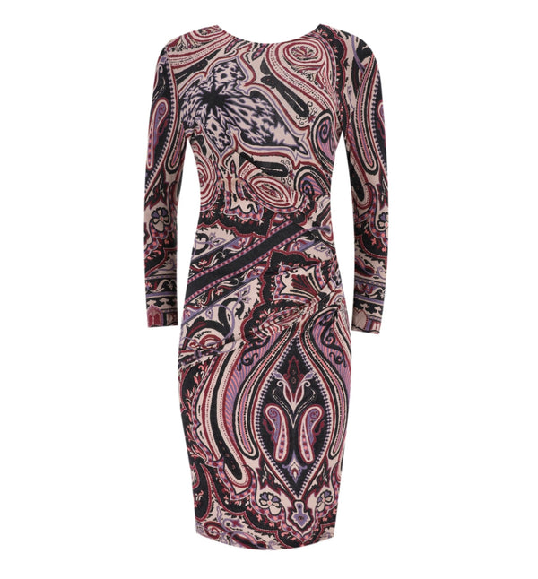 Etro Paisley Print Cashmere Blend Fitted Dress. Size 42IT