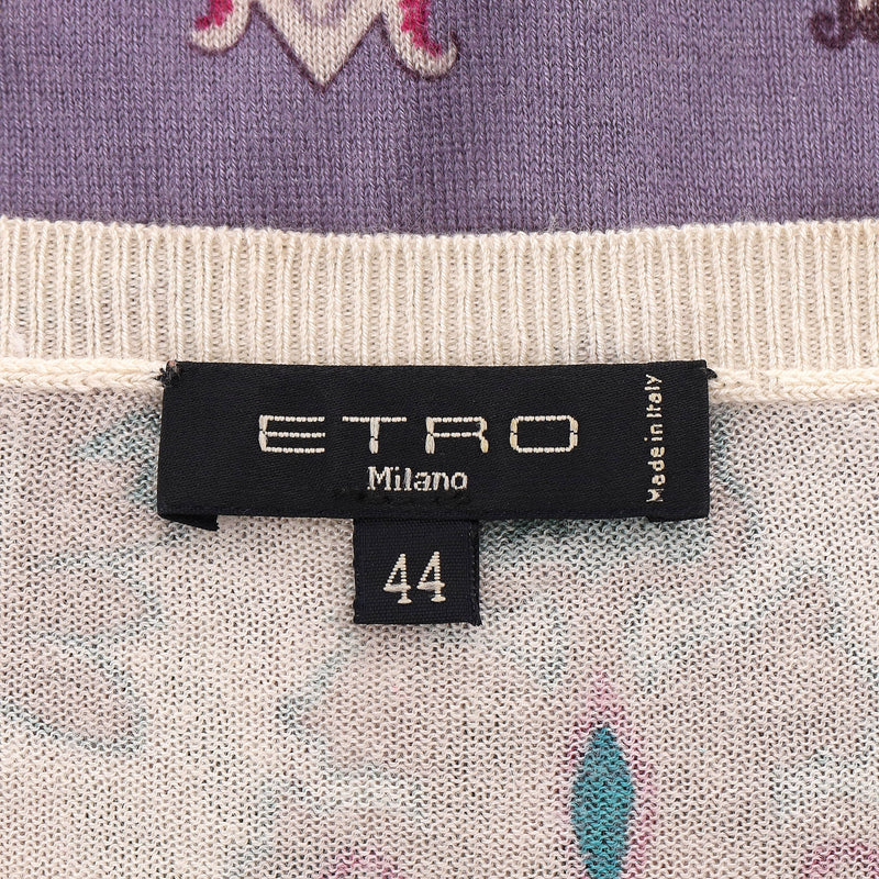 Etro Silk & Cashmere Blend Paisley Print Jumper. Size 44IT