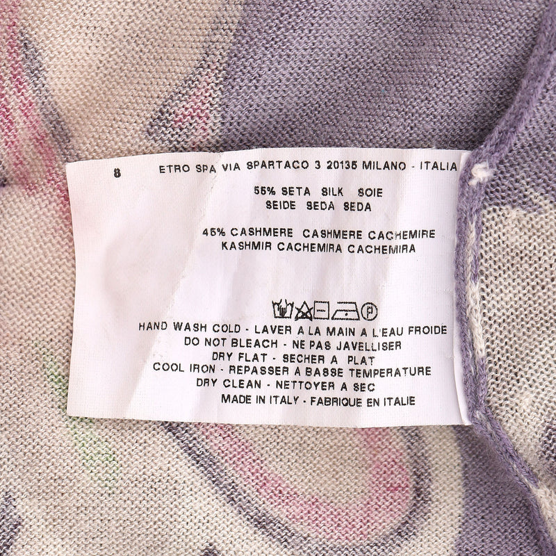 Etro Silk & Cashmere Blend Paisley Print Jumper. Size 44IT