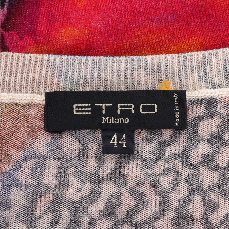 Etro Silk & Cashmere Blend Multi-Print Jumper. Size 44IT
