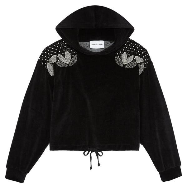 The Kooples X Sport Crystal Embellished Cotton Hoodie. Size 2