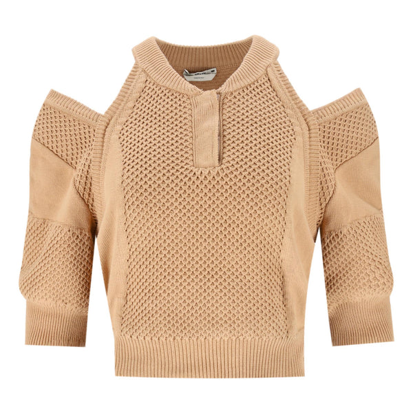 Fendi Knitted Cut-Out Detail Cotton Top. Size 44IT