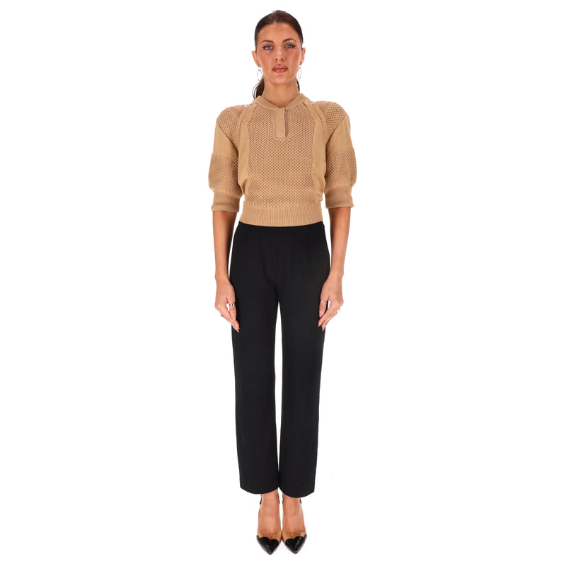 Fendi Knitted Cut-Out Detail Cotton Top. Size 44IT