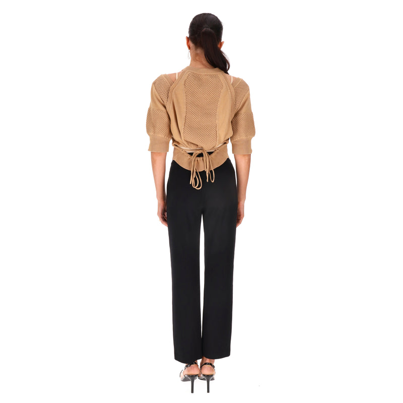 Fendi Knitted Cut-Out Detail Cotton Top. Size 44IT