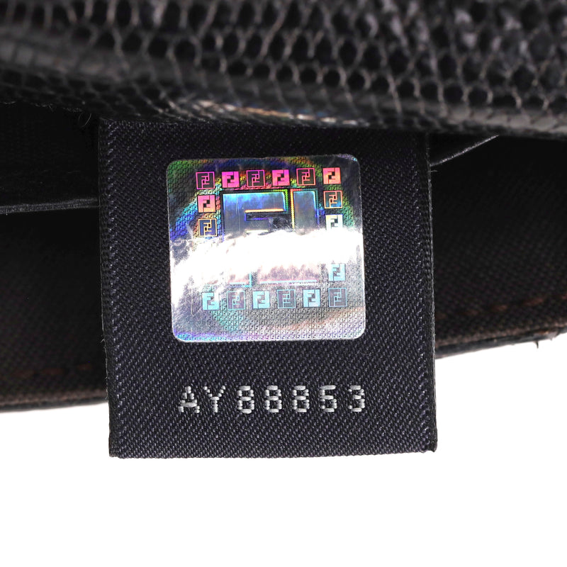 Fendi Lizard Embossed Calfskin Leather Wallet On Chain