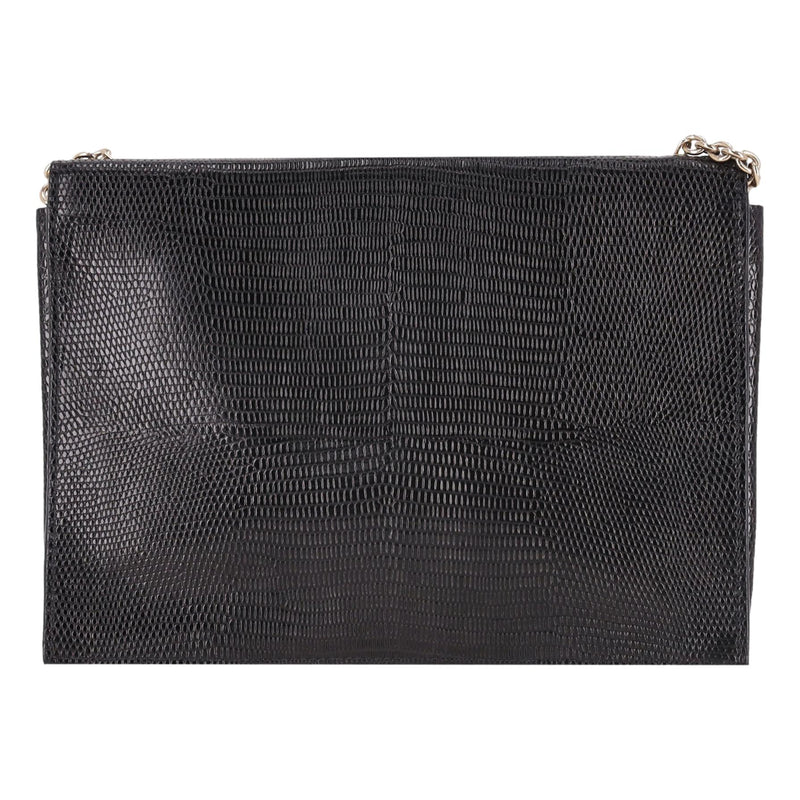 Fendi Lizard Embossed Calfskin Leather Wallet On Chain