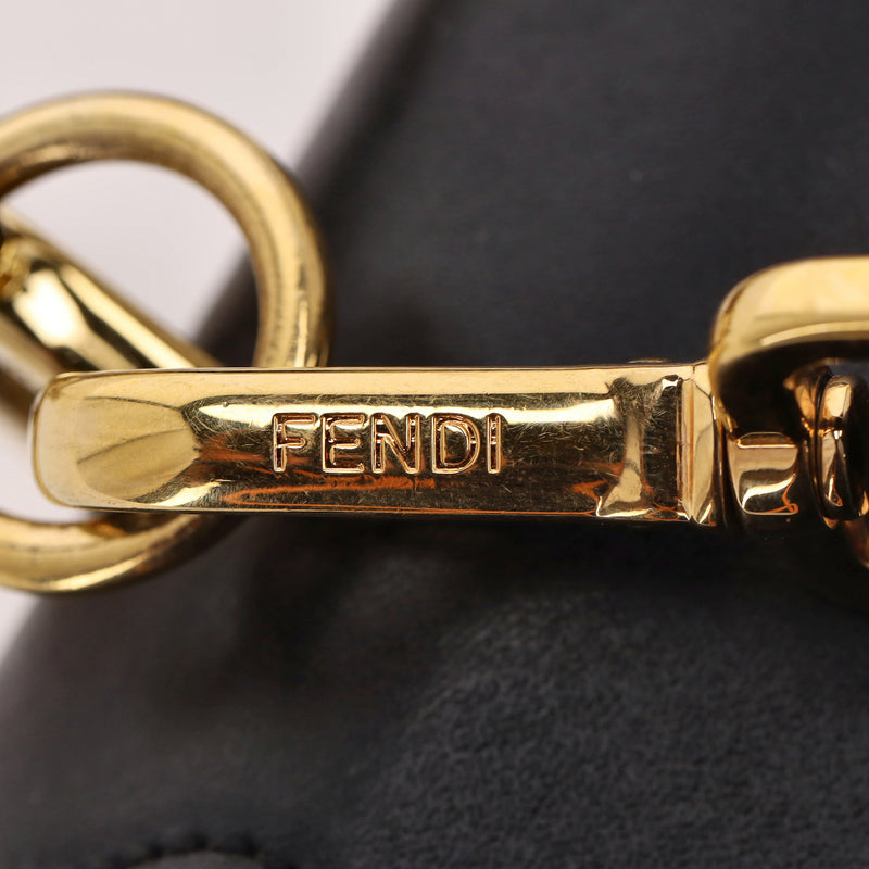 Fendi KAN I Scalloped Vitello Liberty Leather Studded Medium Shoulder Bag