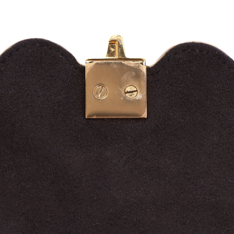 Fendi KAN I Scalloped Vitello Liberty Leather Studded Medium Shoulder Bag