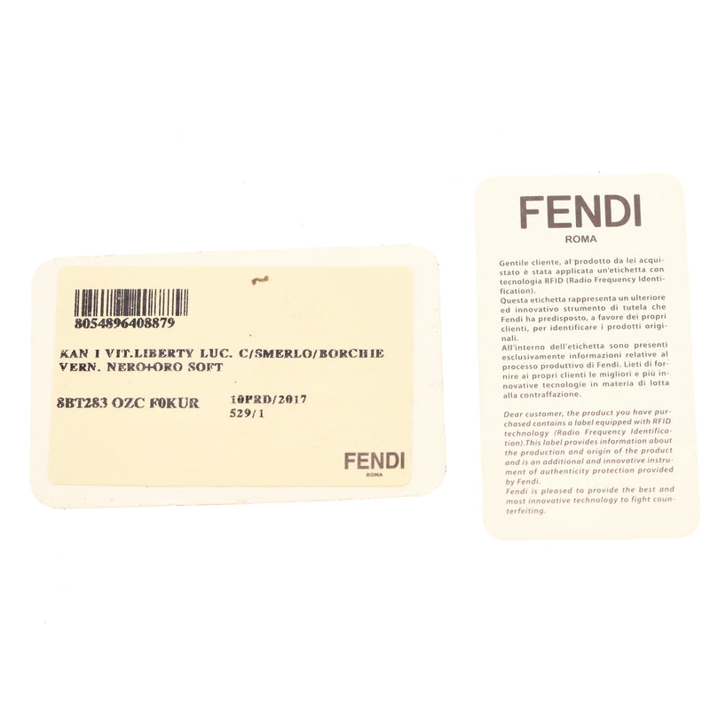 Fendi KAN I Scalloped Vitello Liberty Leather Studded Medium Shoulder Bag