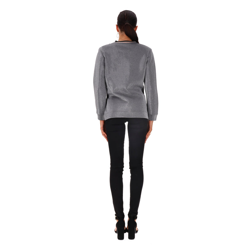 Fendi Karl Lagerfeld Embroidered Laminated Sweatshirt. Size 40IT