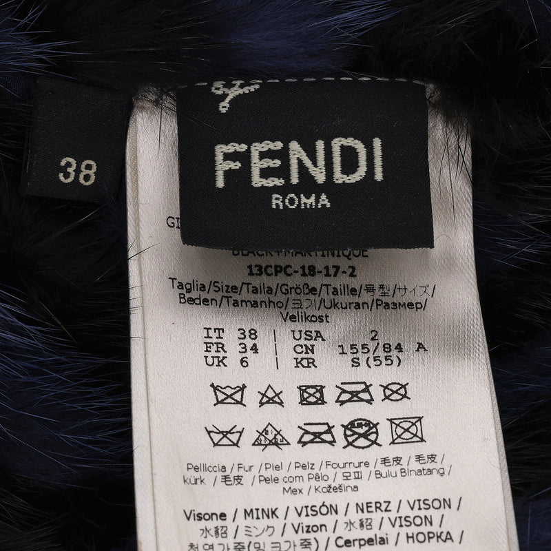 Fendi Chevron Mink Fur Bomber Jacket. Size 38IT